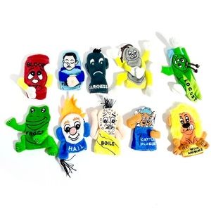 10 Passover plague finger puppets thick plush w/ arms complete set Pesach toys